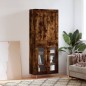 vidaXL Aparador alto madera contrachapada roble ahumado 69,5x34x180 cm