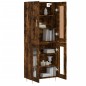 vidaXL Aparador alto madera contrachapada roble ahumado 69,5x34x180 cm