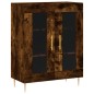 vidaXL Aparador alto madera contrachapada roble ahumado 69,5x34x180 cm