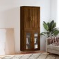 vidaXL Aparador alto madera contrachapada marrón roble 69,5x34x180 cm vidaXL Aparador alto madera contrachapada marrón roble 69,5x34x180 cm