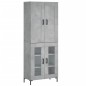 vidaXL Aparador alto madera contrachapada gris hormigón 69,5x34x180 cm vidaXL Aparador alto madera contrachapada gris hormigón 69,5x34x180 cm