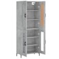vidaXL Aparador alto madera contrachapada gris hormigón 69,5x34x180 cm vidaXL Aparador alto madera contrachapada gris hormigón 69,5x34x180 cm