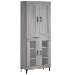 vidaXL Aparador alto madera contrachapada gris sonoma 69,5x34x180 cm