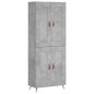 vidaXL Aparador alto madera contrachapada gris hormigón 69,5x34x180 cm vidaXL Aparador alto madera contrachapada gris hormigón 69,5x34x180 cm