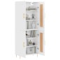 vidaXL Aparador alto madera contrachapada blanco brillo 69,5x34x180 cm
