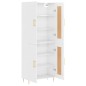 vidaXL Aparador alto madera contrachapada blanco brillo 69,5x34x180 cm