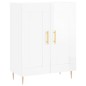 vidaXL Aparador alto madera contrachapada blanco brillo 69,5x34x180 cm