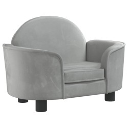 vidaXL Cama para perros de terciopelo gris claro 66x40x45 cm