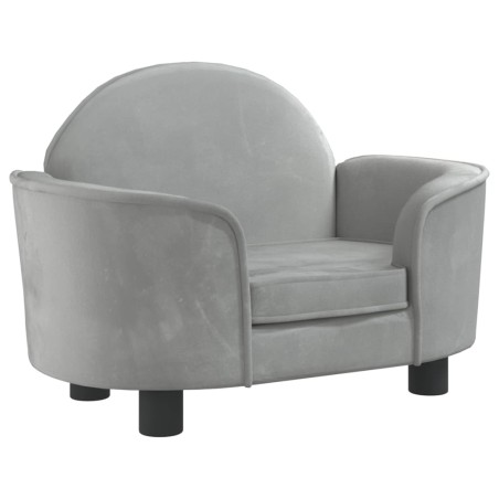 vidaXL Cama para perros de terciopelo gris claro 66x40x45 cm