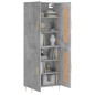vidaXL Aparador alto madera contrachapada gris hormigón 69,5x34x180 cm