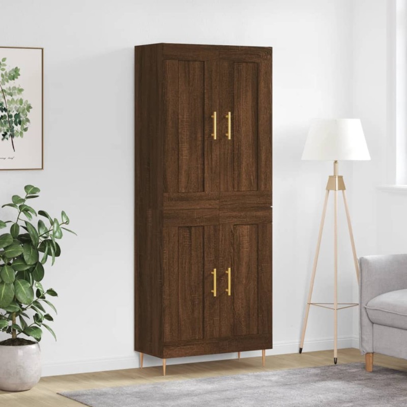 vidaXL Aparador alto madera contrachapada marrón roble 69,5x34x180 cm vidaXL Aparador alto madera contrachapada marrón roble 69,5x34x180 cm