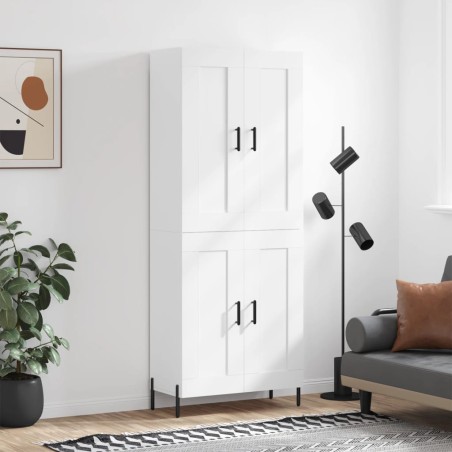 vidaXL Aparador alto madera contrachapada blanco 69,5x34x180 cm