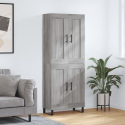 vidaXL Aparador alto madera contrachapada gris sonoma 69,5x34x180 cm