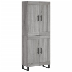 vidaXL Aparador alto madera contrachapada gris sonoma 69,5x34x180 cm