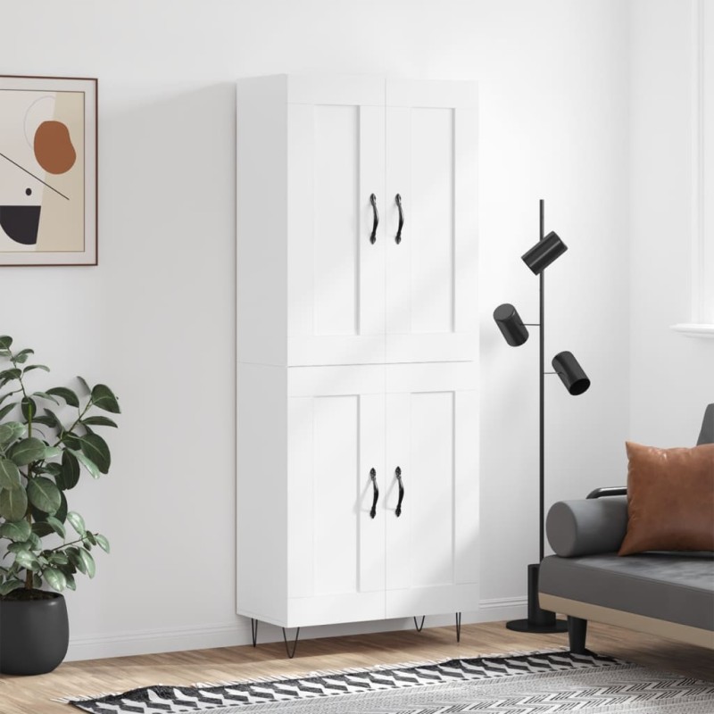 vidaXL Aparador alto madera contrachapada blanco 69,5x34x180 cm vidaXL Aparador alto madera contrachapada blanco 69,5x34x180 cm