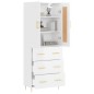 vidaXL Aparador alto madera contrachapada blanco brillo 69,5x34x180 cm vidaXL Aparador alto madera contrachapada blanco brillo 69,5x34x180 cm
