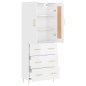 vidaXL Aparador alto madera contrachapada blanco brillo 69,5x34x180 cm vidaXL Aparador alto madera contrachapada blanco brillo 69,5x34x180 cm