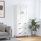 vidaXL Aparador alto madera contrachapada blanco brillo 69,5x34x180 cm vidaXL Aparador alto madera contrachapada blanco brillo 69,5x34x180 cm