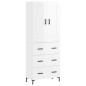 vidaXL Aparador alto madera contrachapada blanco brillo 69,5x34x180 cm vidaXL Aparador alto madera contrachapada blanco brillo 69,5x34x180 cm
