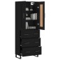 vidaXL Aparador alto madera contrachapada negro 69,5x34x180 cm vidaXL Aparador alto madera contrachapada negro 69,5x34x180 cm