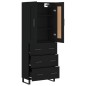 vidaXL Aparador alto madera contrachapada negro 69,5x34x180 cm vidaXL Aparador alto madera contrachapada negro 69,5x34x180 cm