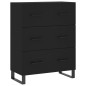 vidaXL Aparador alto madera contrachapada negro 69,5x34x180 cm vidaXL Aparador alto madera contrachapada negro 69,5x34x180 cm
