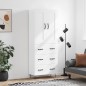 vidaXL Aparador alto madera contrachapada blanco brillo 69,5x34x180 cm