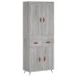 vidaXL Aparador alto madera contrachapada gris sonoma 69,5x34x180 cm vidaXL Aparador alto madera contrachapada gris sonoma 69,5x34x180 cm