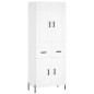 vidaXL Aparador alto madera contrachapada blanco 69,5x34x180 cm