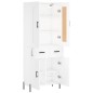 vidaXL Aparador alto madera contrachapada blanco 69,5x34x180 cm