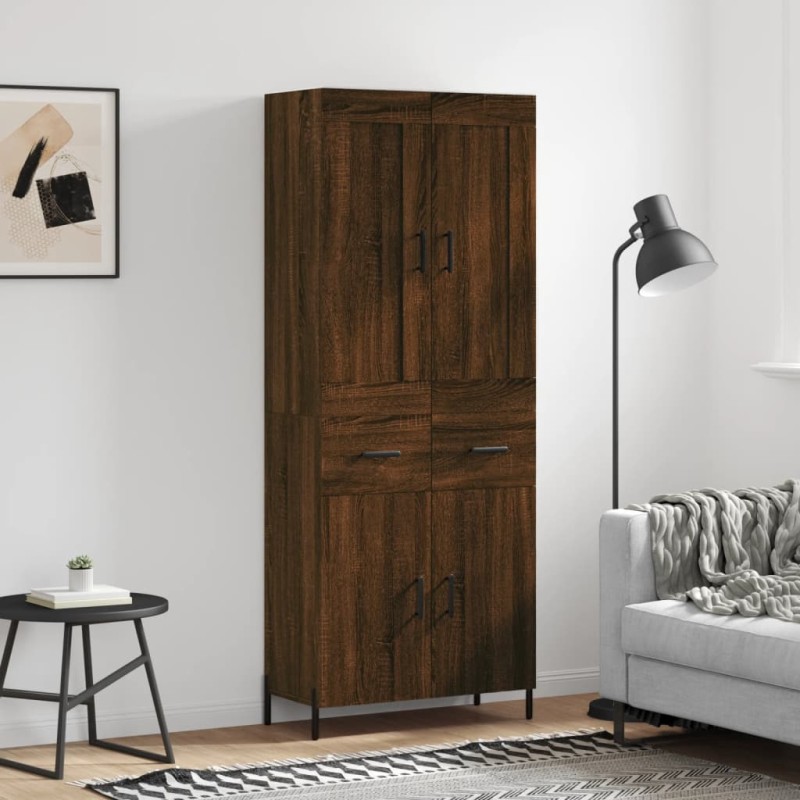 vidaXL Aparador alto madera contrachapada marrón roble 69,5x34x180 cm vidaXL Aparador alto madera contrachapada marrón roble 69,5x34x180 cm