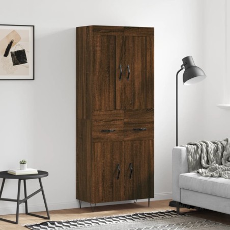 vidaXL Aparador alto madera contrachapada marrón roble 69,5x34x180 cm