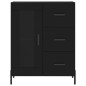 vidaXL Aparador alto madera contrachapada negro 69,5x34x180 cm