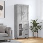 vidaXL Aparador alto madera contrachapada gris hormigón 69,5x34x180 cm vidaXL Aparador alto madera contrachapada gris hormigón 69,5x34x180 cm