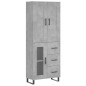 vidaXL Aparador alto madera contrachapada gris hormigón 69,5x34x180 cm vidaXL Aparador alto madera contrachapada gris hormigón 69,5x34x180 cm