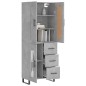 vidaXL Aparador alto madera contrachapada gris hormigón 69,5x34x180 cm vidaXL Aparador alto madera contrachapada gris hormigón 69,5x34x180 cm