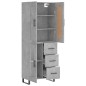 vidaXL Aparador alto madera contrachapada gris hormigón 69,5x34x180 cm vidaXL Aparador alto madera contrachapada gris hormigón 69,5x34x180 cm