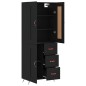 vidaXL Aparador alto madera contrachapada negro 69,5x34x180 cm vidaXL Aparador alto madera contrachapada negro 69,5x34x180 cm