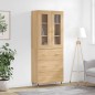 vidaXL Aparador alto madera contrachapada color roble 69,5x34x180 cm