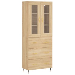 vidaXL Aparador alto madera contrachapada color roble 69,5x34x180 cm