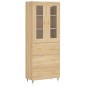 vidaXL Aparador alto madera contrachapada color roble 69,5x34x180 cm