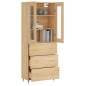 vidaXL Aparador alto madera contrachapada color roble 69,5x34x180 cm