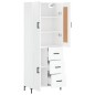 vidaXL Aparador alto madera contrachapada blanco brillo 69,5x34x180 cm vidaXL Aparador alto madera contrachapada blanco brillo 69,5x34x180 cm