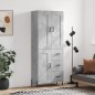 vidaXL Aparador alto madera contrachapada gris hormigón 69,5x34x180 cm vidaXL Aparador alto madera contrachapada gris hormigón 69,5x34x180 cm