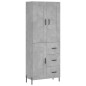 vidaXL Aparador alto madera contrachapada gris hormigón 69,5x34x180 cm vidaXL Aparador alto madera contrachapada gris hormigón 69,5x34x180 cm