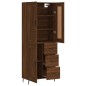vidaXL Aparador alto madera contrachapada marrón roble 69,5x34x180 cm vidaXL Aparador alto madera contrachapada marrón roble 69,5x34x180 cm