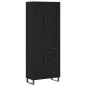 vidaXL Aparador alto madera contrachapada negro 69,5x34x180 cm vidaXL Aparador alto madera contrachapada negro 69,5x34x180 cm