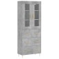 vidaXL Aparador alto madera contrachapada gris hormigón 69,5x34x180 cm vidaXL Aparador alto madera contrachapada gris hormigón 69,5x34x180 cm