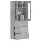 vidaXL Aparador alto madera contrachapada gris hormigón 69,5x34x180 cm vidaXL Aparador alto madera contrachapada gris hormigón 69,5x34x180 cm