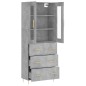 vidaXL Aparador alto madera contrachapada gris hormigón 69,5x34x180 cm vidaXL Aparador alto madera contrachapada gris hormigón 69,5x34x180 cm